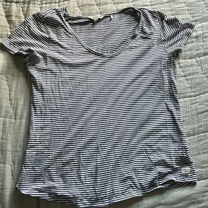 Toad & Co Navy & White Striped t-Shirt